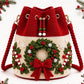 🎄3D Crochet Christmas Bucket Bag✨Festive Crossbody Purse with Detachable Strap