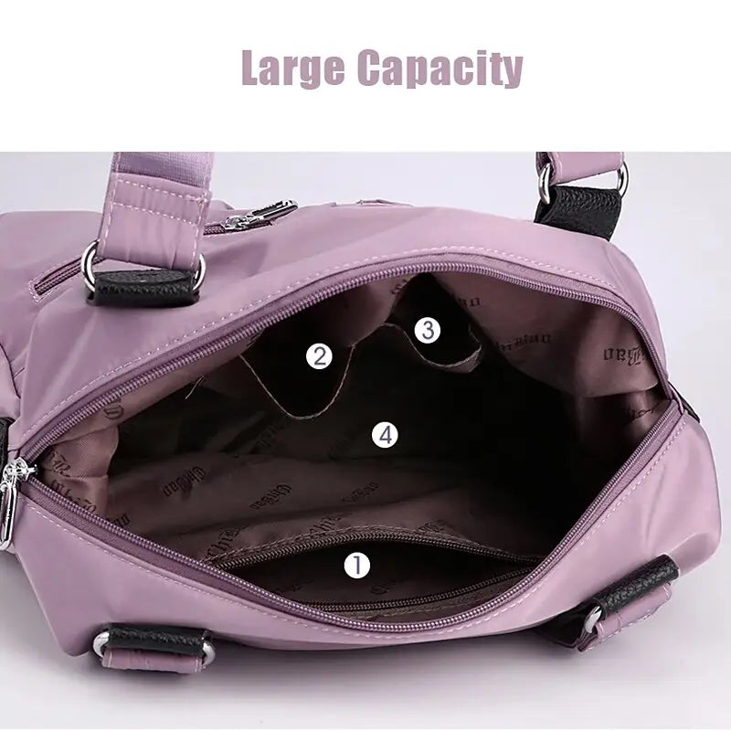 Waterproof Multi Pocket Resistant Nylon Handbag