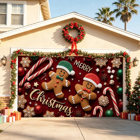 Gingerbread Man Cookie Garage Door Banner Decoration
