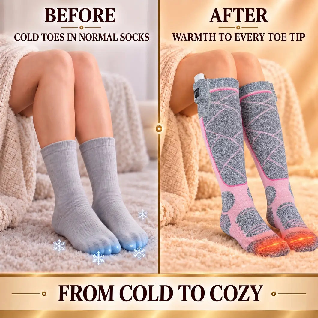 Heated Thermal Socks With Three Adjustable Temperature Settings