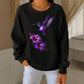 Women's Hummingbird Flower Art Print Casual Sweatshirt