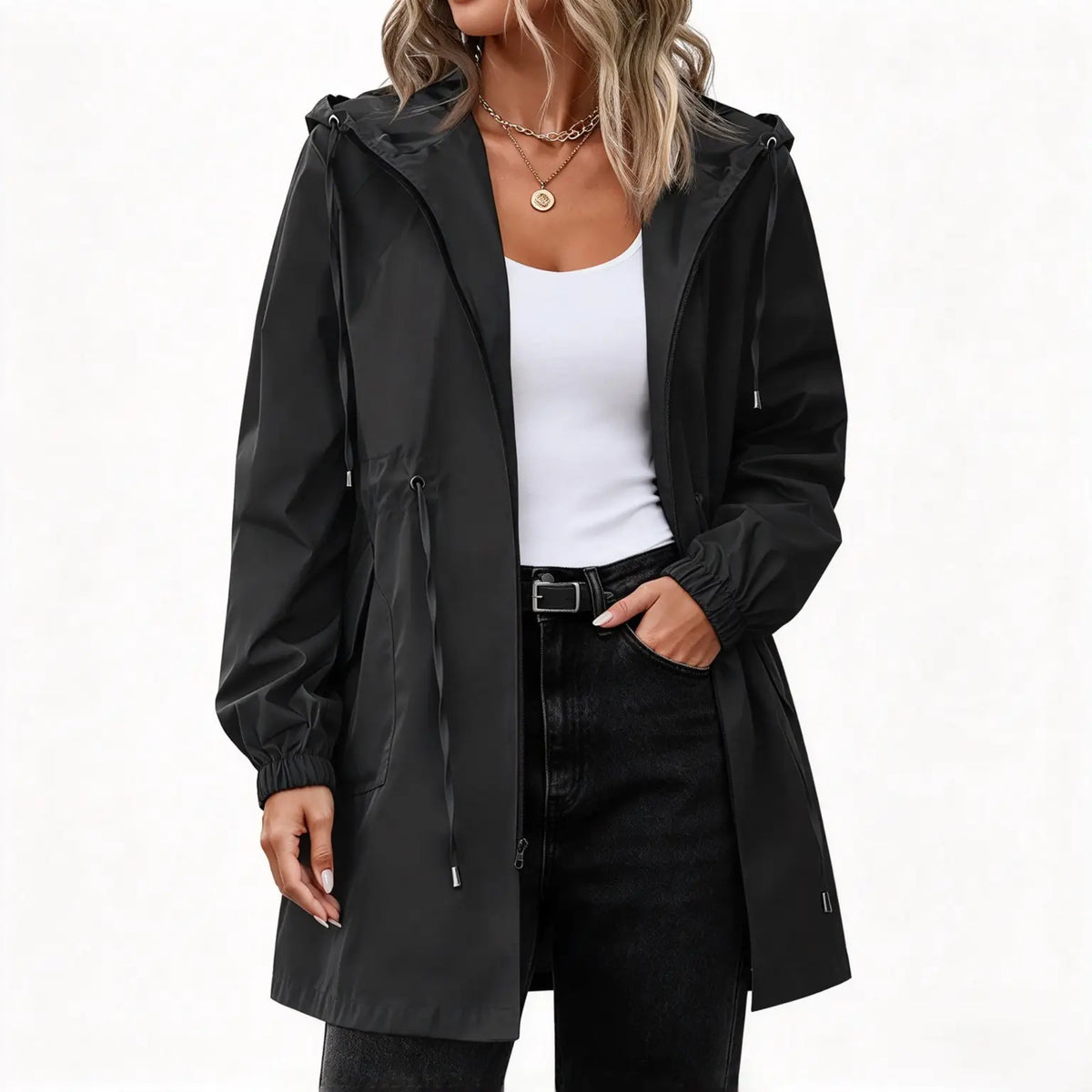 Women's Lightweight Waterproof Rain Coat with Hood