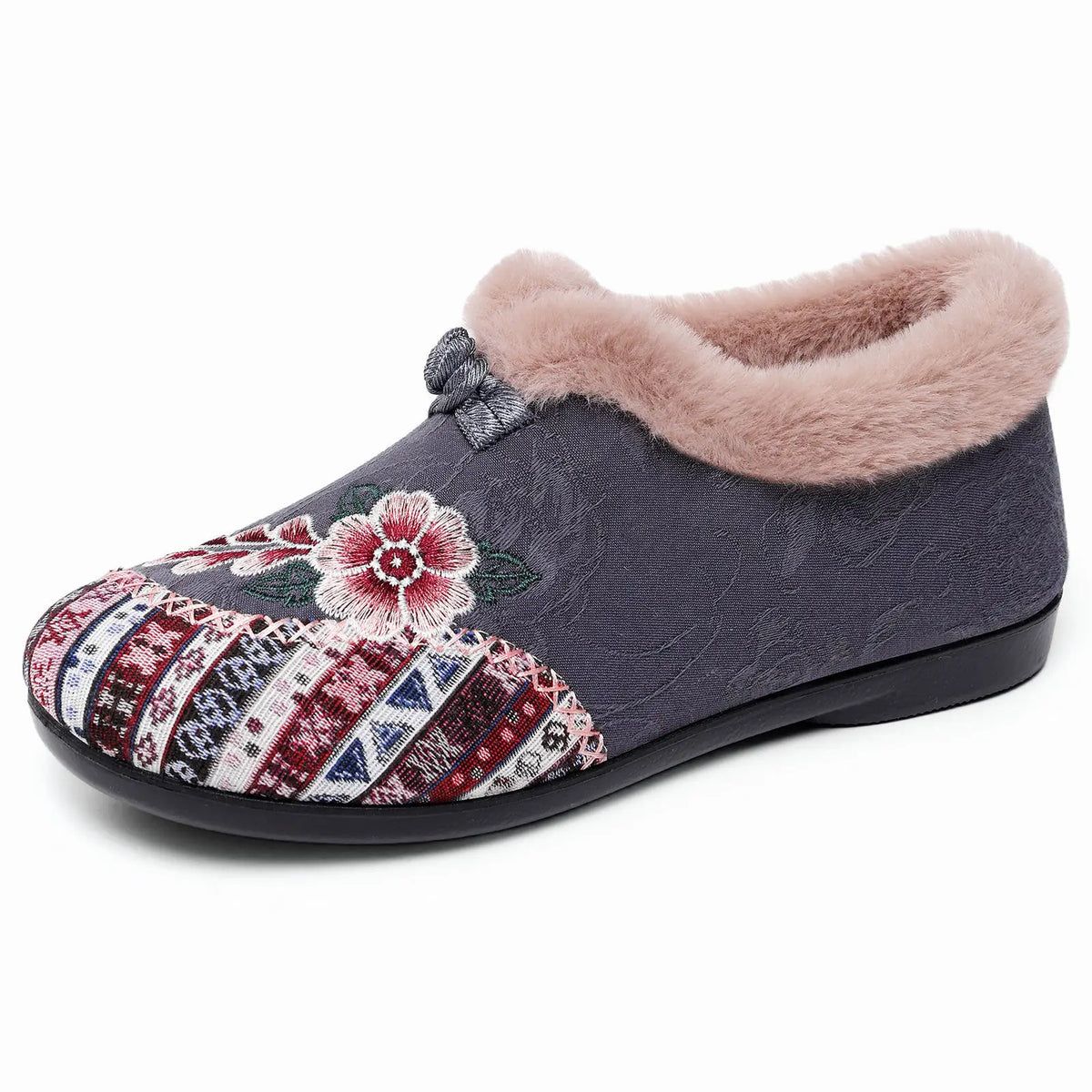 Women’s Winter Ankle Floral Embroidered Shoes