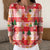 Christmas Retro 3D Digital Print Polo Sweatshirt With Buttons