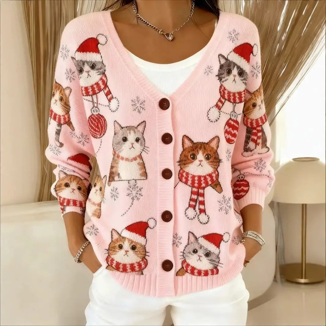 Comfortable Button-up Faux-knit Cardigan