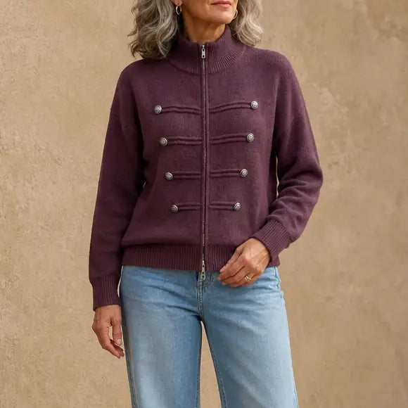 Two-Way Zip Sweater Jacket