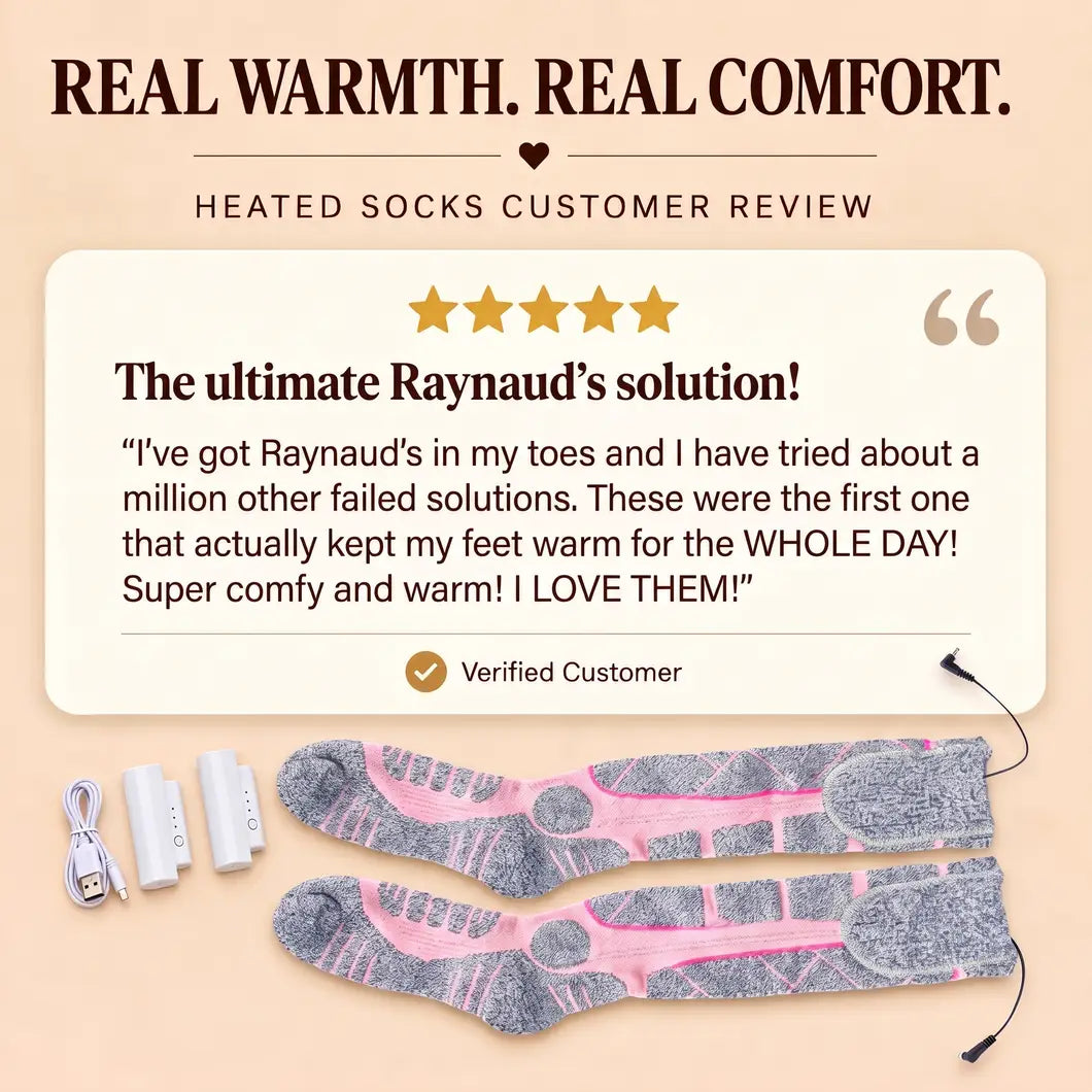Heated Thermal Socks With Three Adjustable Temperature Settings