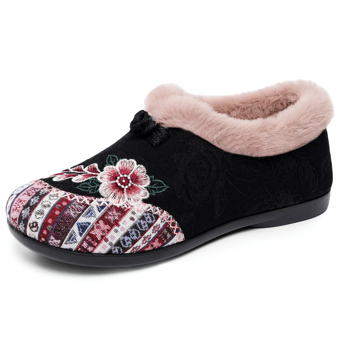 Women’s Winter Ankle Floral Embroidered Shoes