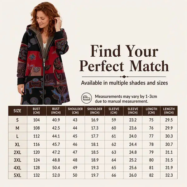 💖Women's Vintage Leaf Print Hooded Coat