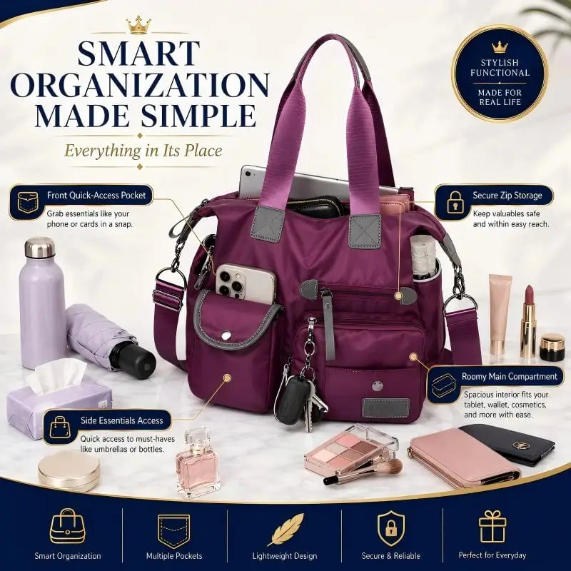 Large Capacity Waterproof Multi-Pocket Tote Bag