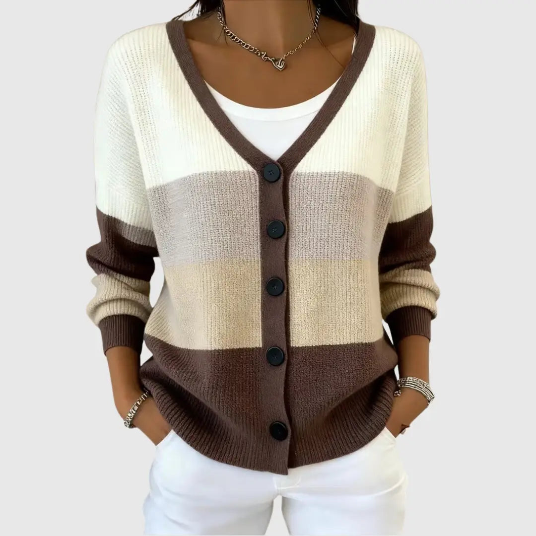 Comfortable Button-up Faux-knit Cardigan