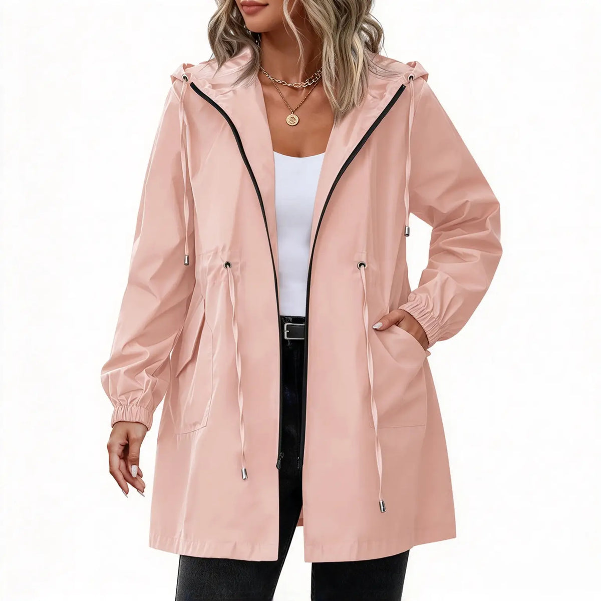 Women's Lightweight Waterproof Rain Coat with Hood