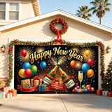 Happy New Year Garage Door Banner Decoration