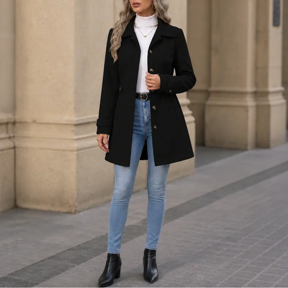 Women’s Plus size Tailored Belted Trench Coat