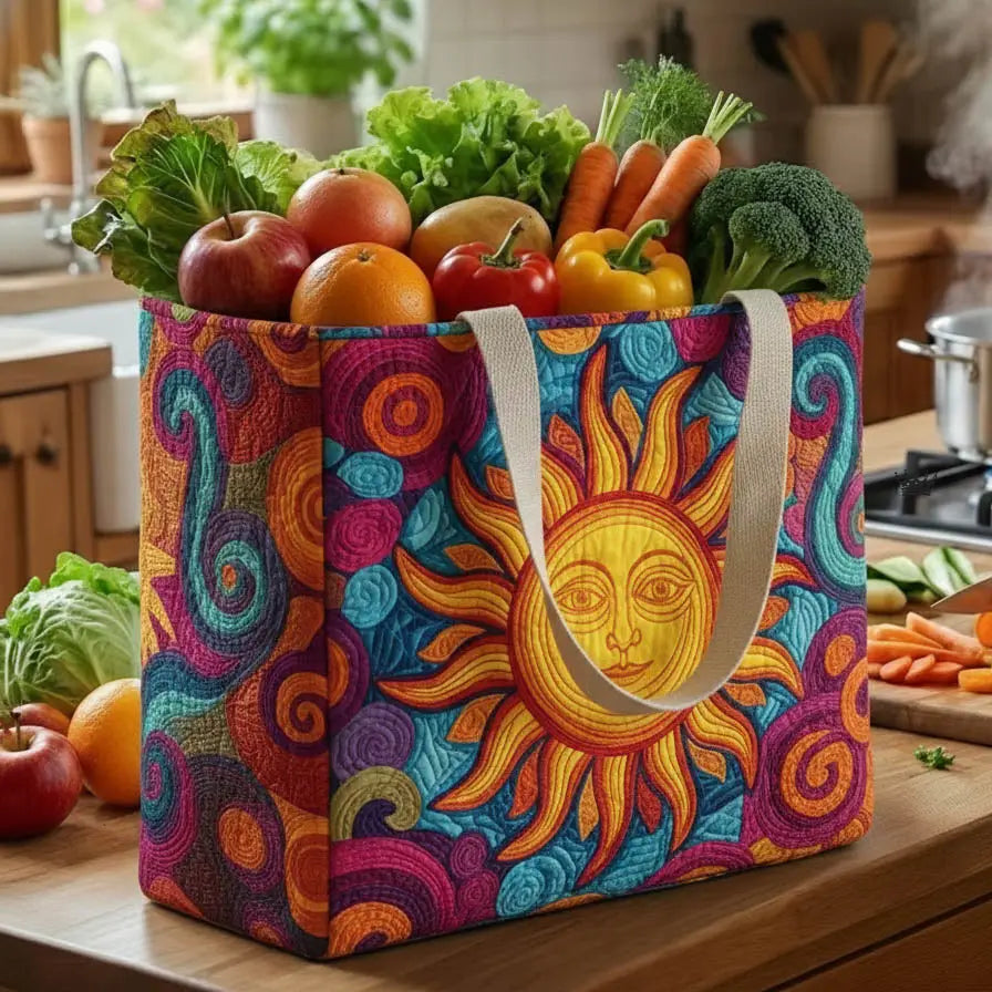 Vivid Sunray Quilted Shopping Bag