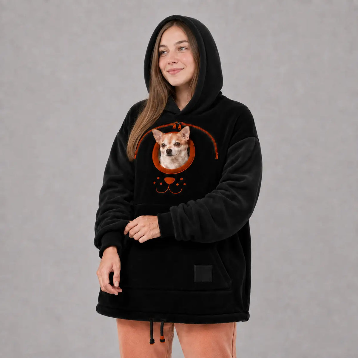 Cozy Pet Carrier Hoodie Built in Pouch for Cats Small Dogs