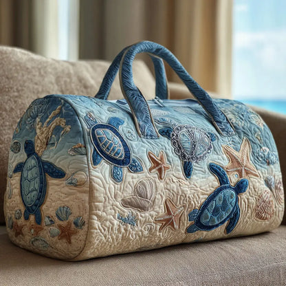 Beach Turtle Quilted Duffle Bag