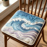 Blue Wave Nautical Quilted Chair Cushion
