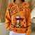 Christmas Retro 3D Digital Print Polo Sweatshirt With Buttons