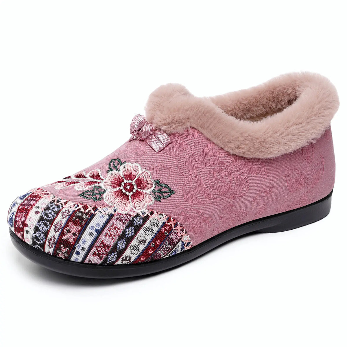 Women’s Winter Ankle Floral Embroidered Shoes