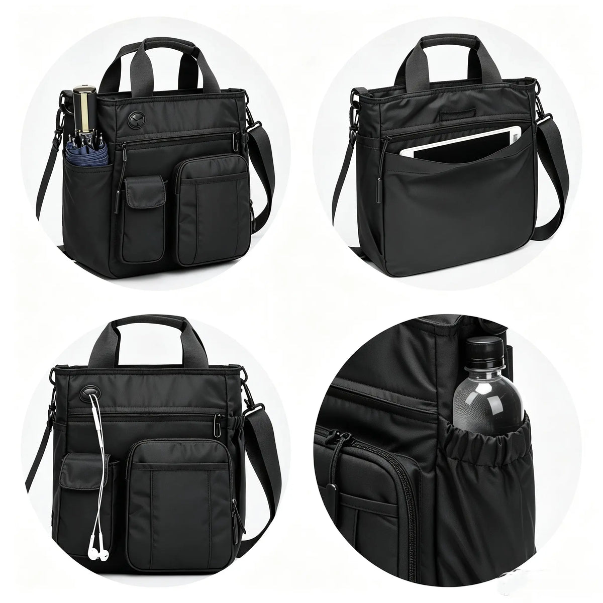 Nylon Multifunctional Crossbody Messenger Bag