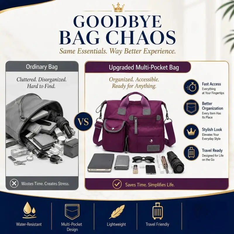 Large Capacity Waterproof Multi-Pocket Tote Bag