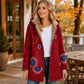 💖Women's Vintage Leaf Print Hooded Coat