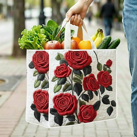 Charming Rose Quilted Shopping Bag