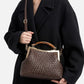Women's Suede Structured Top Frame Crossbody Bag