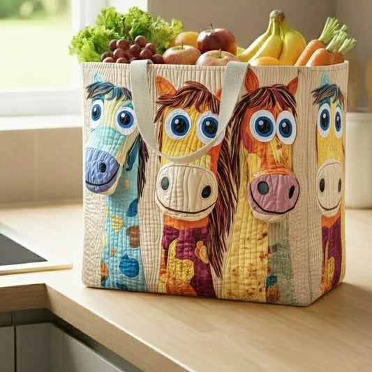 Funky Horse Quilted Shopping Bag