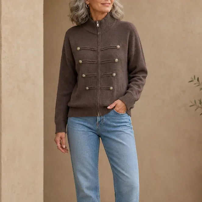 Two-Way Zip Sweater Jacket