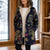 💖Women's Vintage Leaf Print Hooded Coat