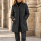 Women's Button-Front Stand Collar Fall Coat