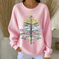 Women Christmas Crew Neck Printing Casual Sweatshirt