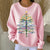 Women Christmas Crew Neck Printing Casual Sweatshirt