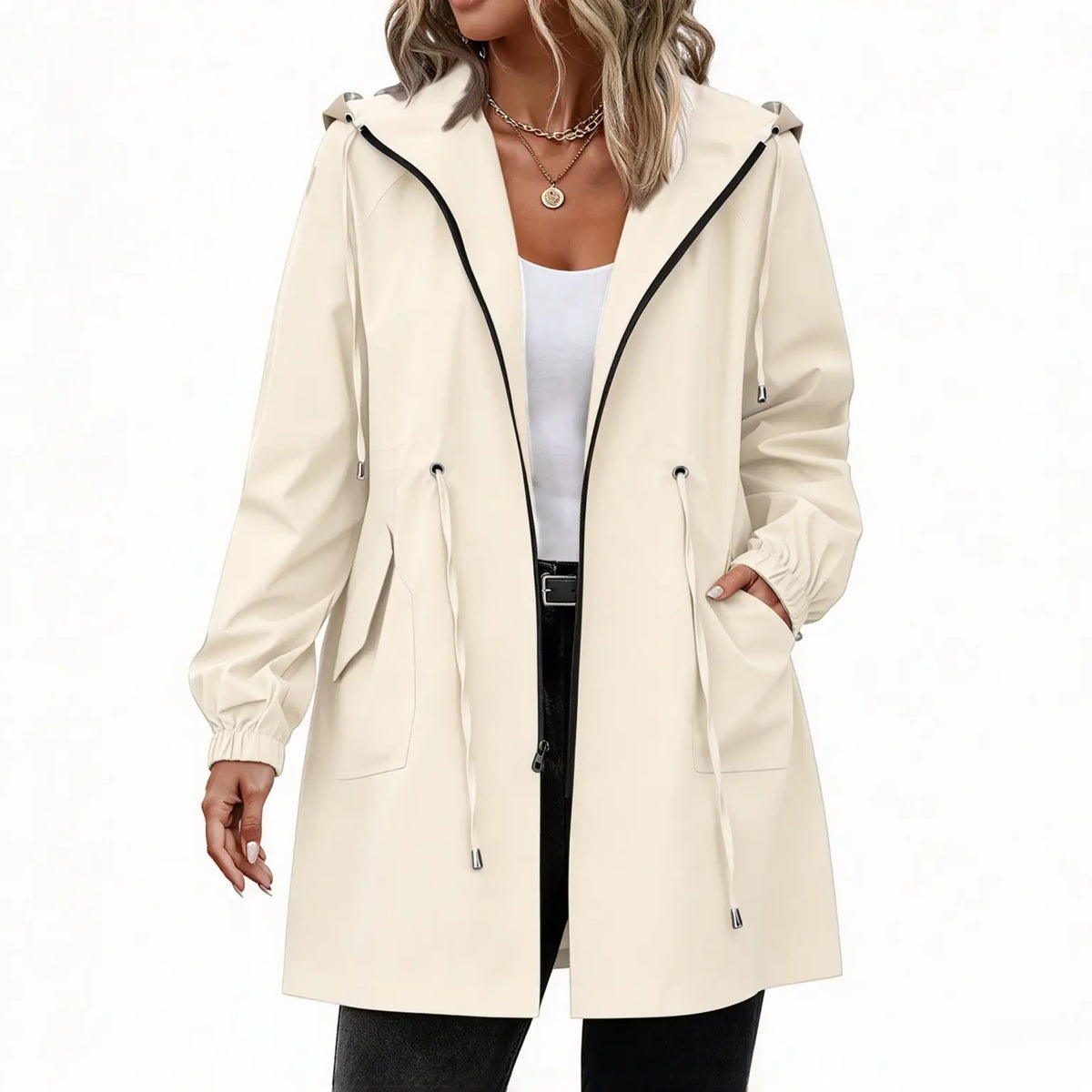 Women's Lightweight Waterproof Rain Coat with Hood