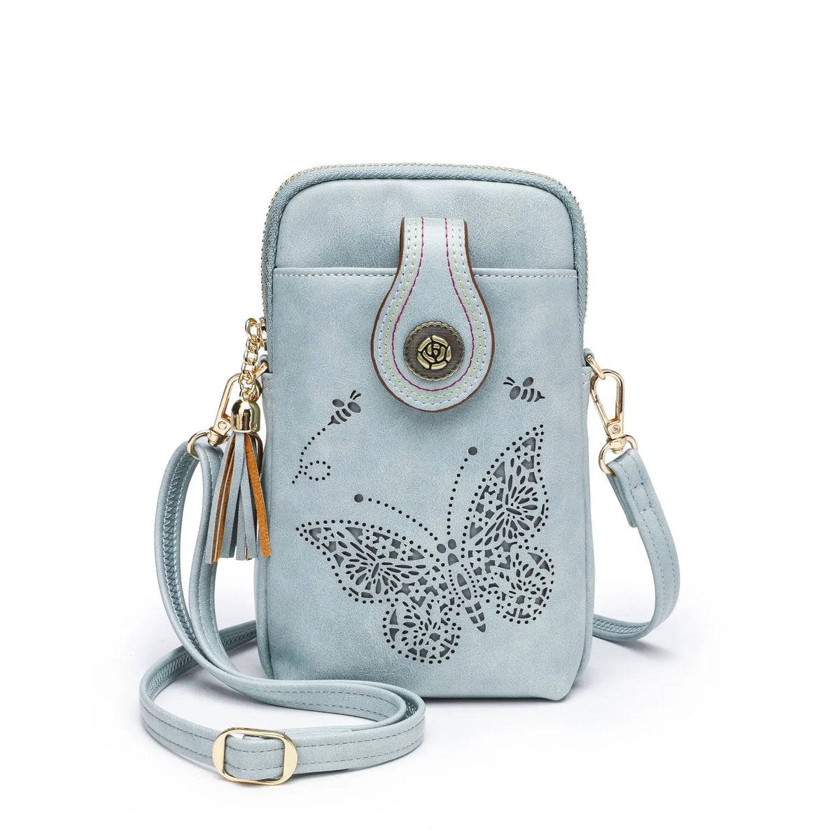 PU Small Openwork Carving Lightweight Crossbody Phone Bag