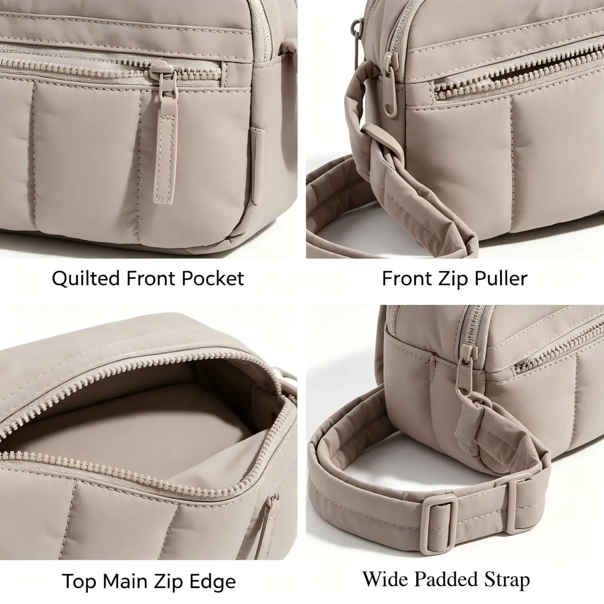 Nylon Lightweight Puffer Crossbody Bag for Women