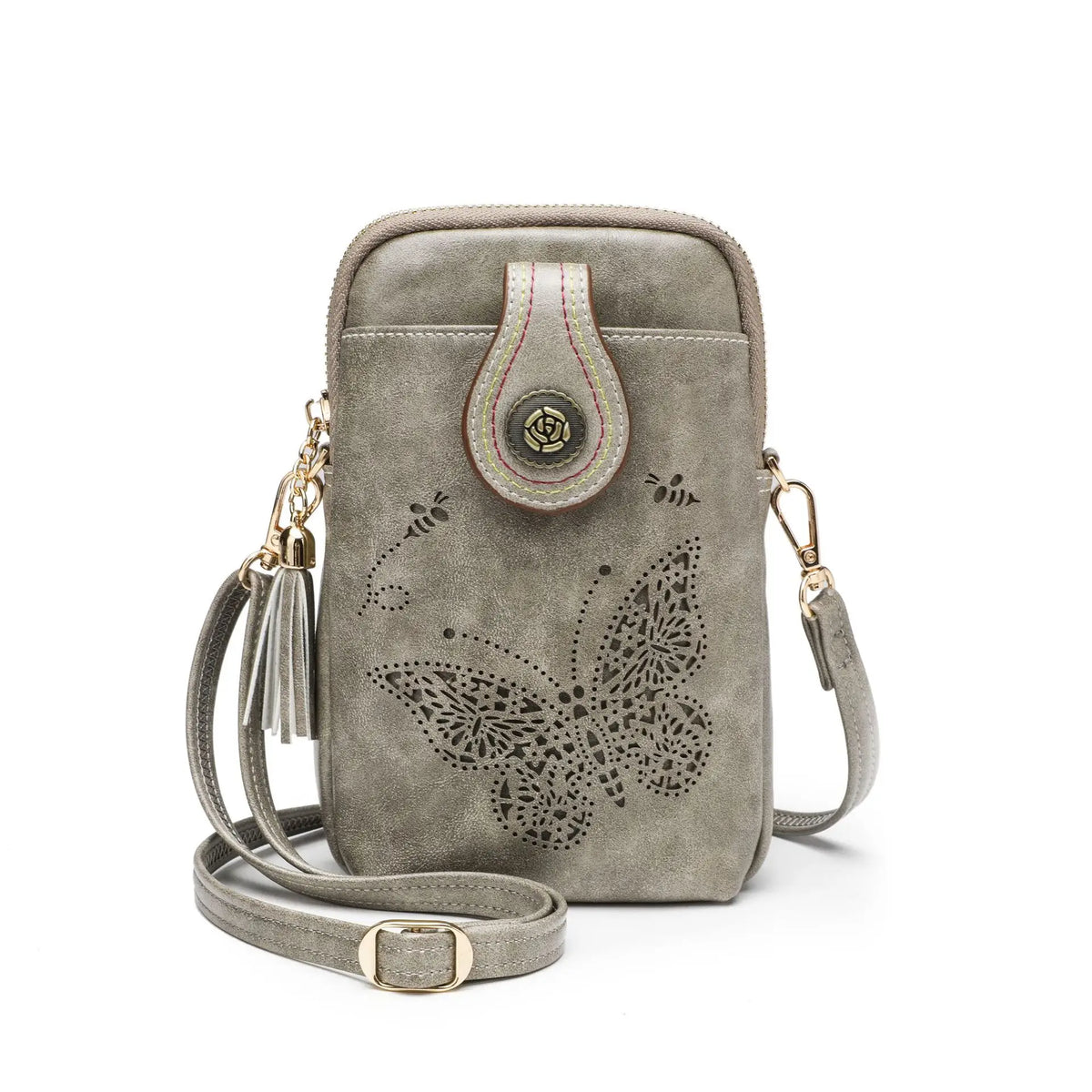 PU Small Openwork Carving Lightweight Crossbody Phone Bag