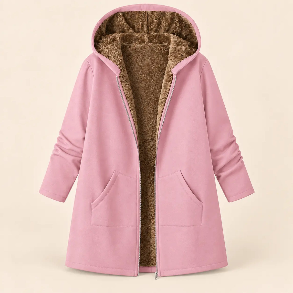 Winter Plush-Lined Cozy Hooded Coat