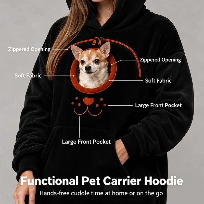 Cozy Pet Carrier Hoodie Built in Pouch for Cats Small Dogs