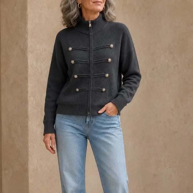Two-Way Zip Sweater Jacket