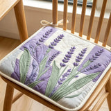 Lavender Floral Quilted Chair Cushion