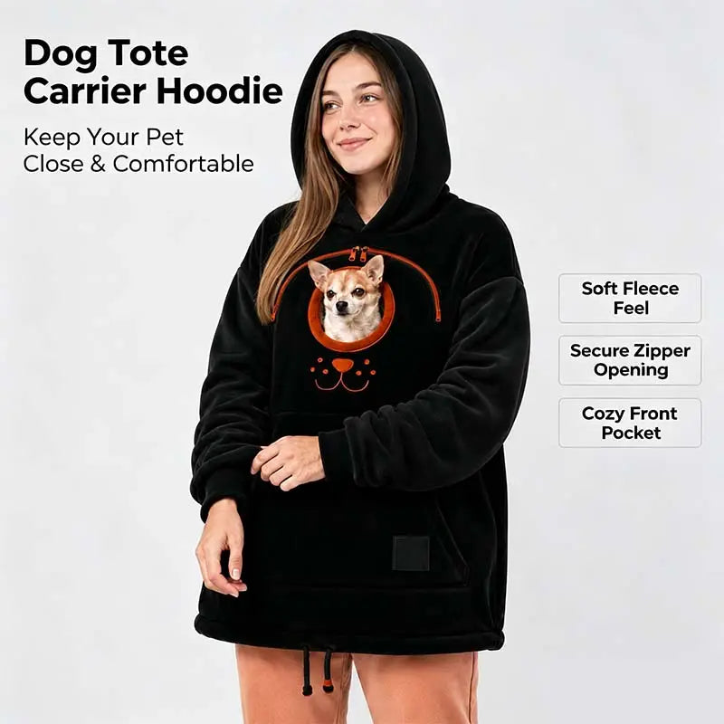 Cozy Pet Carrier Hoodie Built in Pouch for Cats Small Dogs