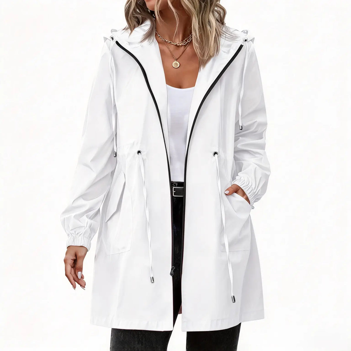 Women's Lightweight Waterproof Rain Coat with Hood