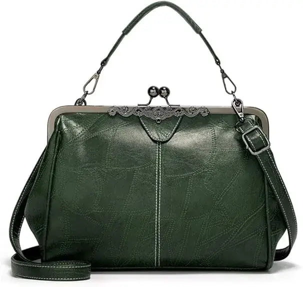 💼2026 New Kattee Elegant Waterproof Women’s Leather Kiss-Lock Tote Handbag