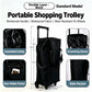 2-in-1 Folding Oxford Shopping Cart with 360° Swivel Wheels