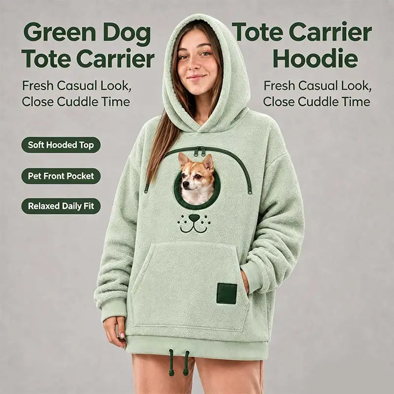 Cozy Pet Carrier Hoodie Built in Pouch for Cats Small Dogs