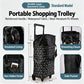 2-in-1 Folding Oxford Shopping Cart with 360° Swivel Wheels