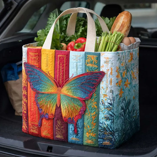 Butterfly Volumes Quilted Shopping Bag